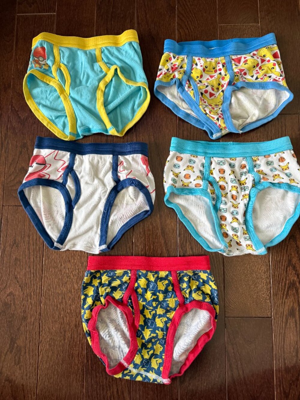 POKEMON BOYS' SIZE 8 PACK 100% COMBED COTTON BRIEF UNDERWEAR